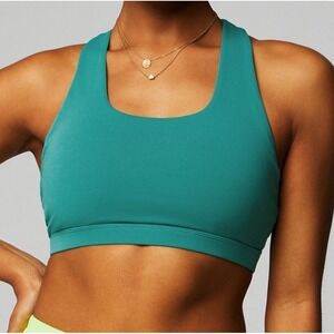 NWT‎ Women's Fabletics Boost Medium Impact Sports Bra Misty Jade Neon XS